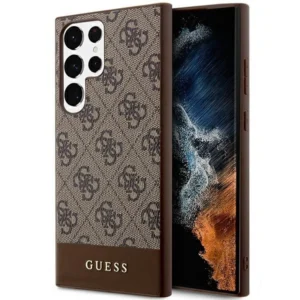 Guess 4G Stripe Collection case for Samsung Galaxy S24 Ultra - browneng
