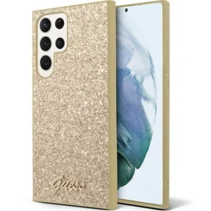 Guess Glitter Script case for Samsung Galaxy S24 Ultra - goldeng