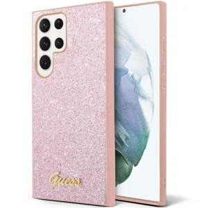 Guess Glitter Script case for Samsung Galaxy S24 Ultra - pinkeng