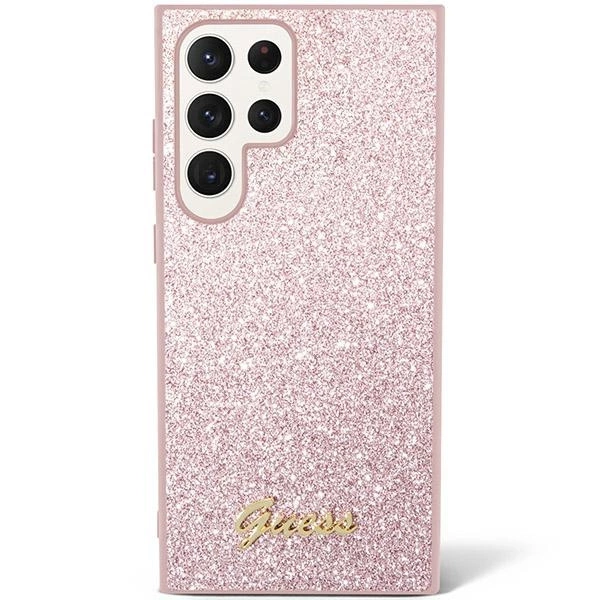 Guess Glitter Script case for Samsung Galaxy S24 Ultra - pinkeng