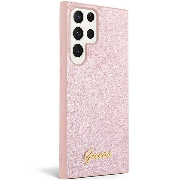 Guess Glitter Script case for Samsung Galaxy S24 Ultra - pinkeng