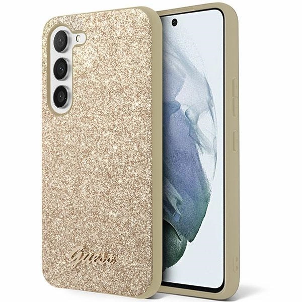 Guess Glitter Script case for Samsung Galaxy S24+ - goldeng