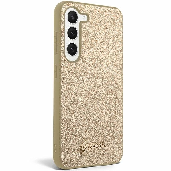 Guess Glitter Script case for Samsung Galaxy S24+ - goldeng