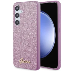 Guess Glitter Script case for Samsung Galaxy S24 - purpleeng