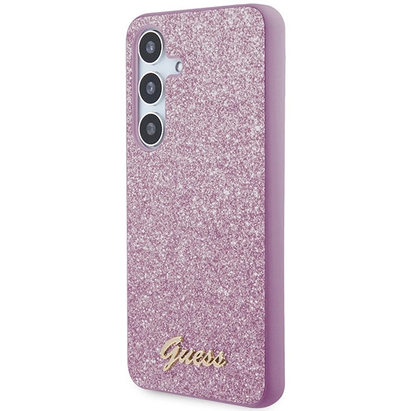 Guess Glitter Script case for Samsung Galaxy S24 - purpleeng