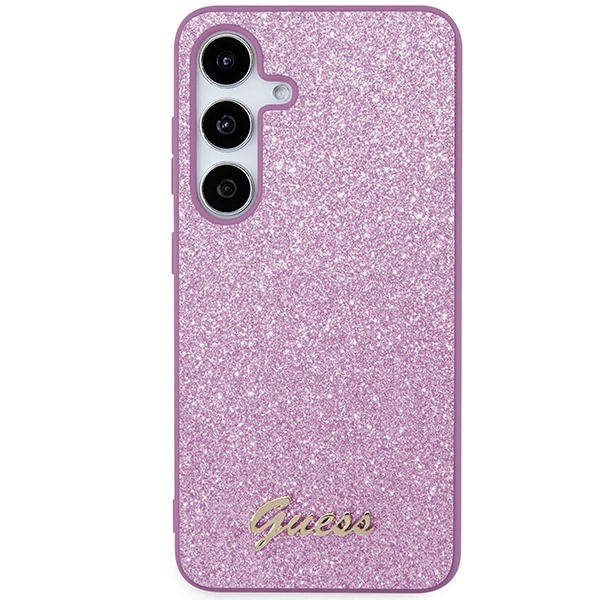 Guess Glitter Script case for Samsung Galaxy S24 - purpleeng