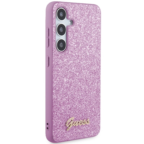 Guess Glitter Script case for Samsung Galaxy S24 - purpleeng