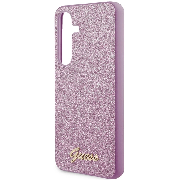 Guess Glitter Script case for Samsung Galaxy S24 - purpleeng