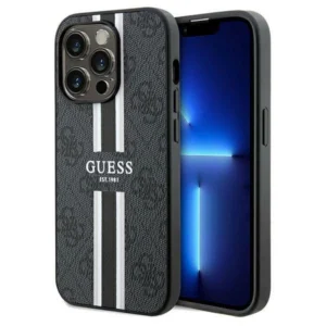 Guess 4G Printed Stripes MagSafe case for iPhone 15 Pro Max - blackeng