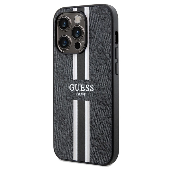 Guess 4G Printed Stripes MagSafe case for iPhone 15 Pro Max - blackeng