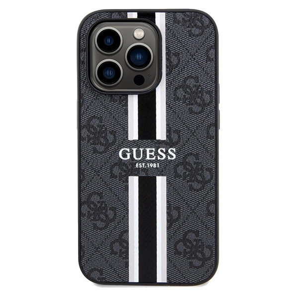 Guess 4G Printed Stripes MagSafe case for iPhone 15 Pro Max - blackeng