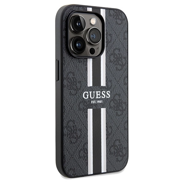 Guess 4G Printed Stripes MagSafe case for iPhone 15 Pro Max - blackeng
