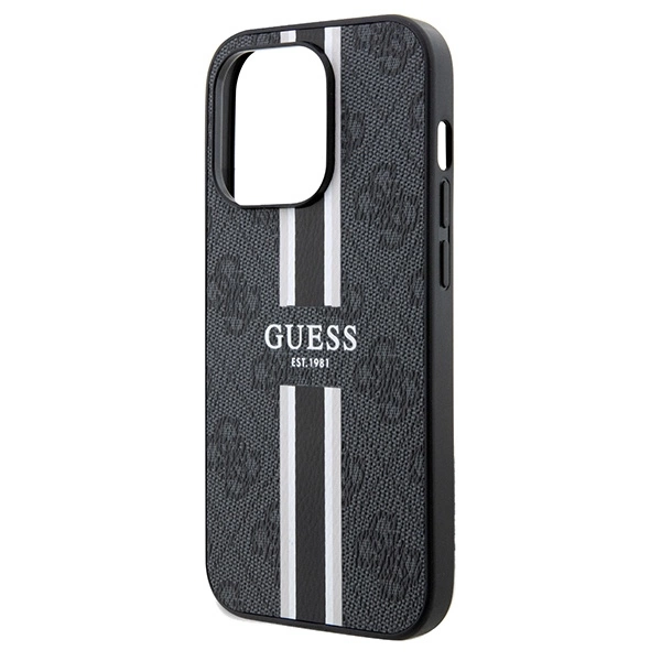 Guess 4G Printed Stripes MagSafe case for iPhone 15 Pro Max - blackeng