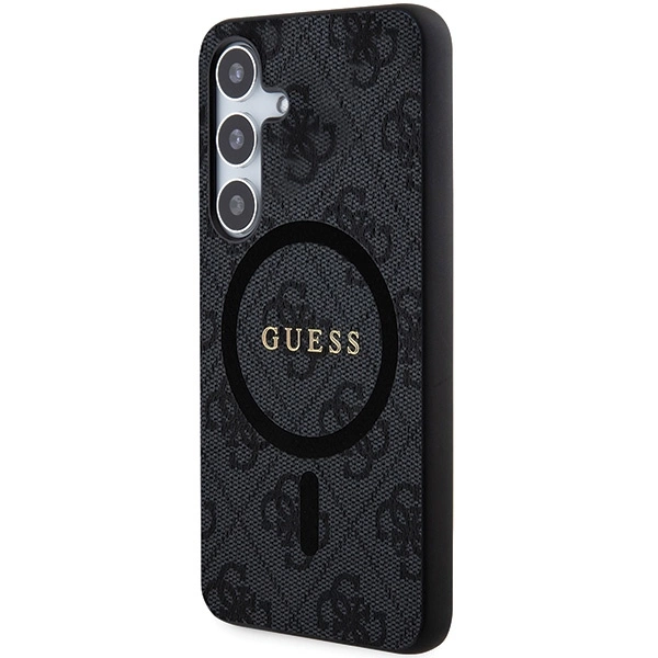 Guess 4G Collection Leather Metal Logo MagSafe Case for Samsung Galaxy S24+ - Blackeng