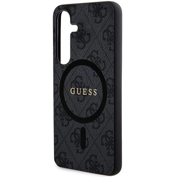 Guess 4G Collection Leather Metal Logo MagSafe Case for Samsung Galaxy S24+ - Blackeng