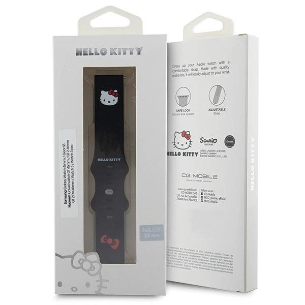 Hello Kitty Silicone Kitty Head strap universal 22mm - blackeng