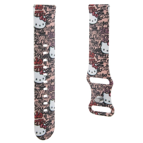 Hello Kitty Silicone Tags Graffiti strap universal 22mm - pinkeng