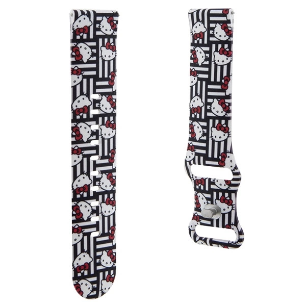 Hello Kitty Silicone Heads & Stripes universal 22mm - blackeng