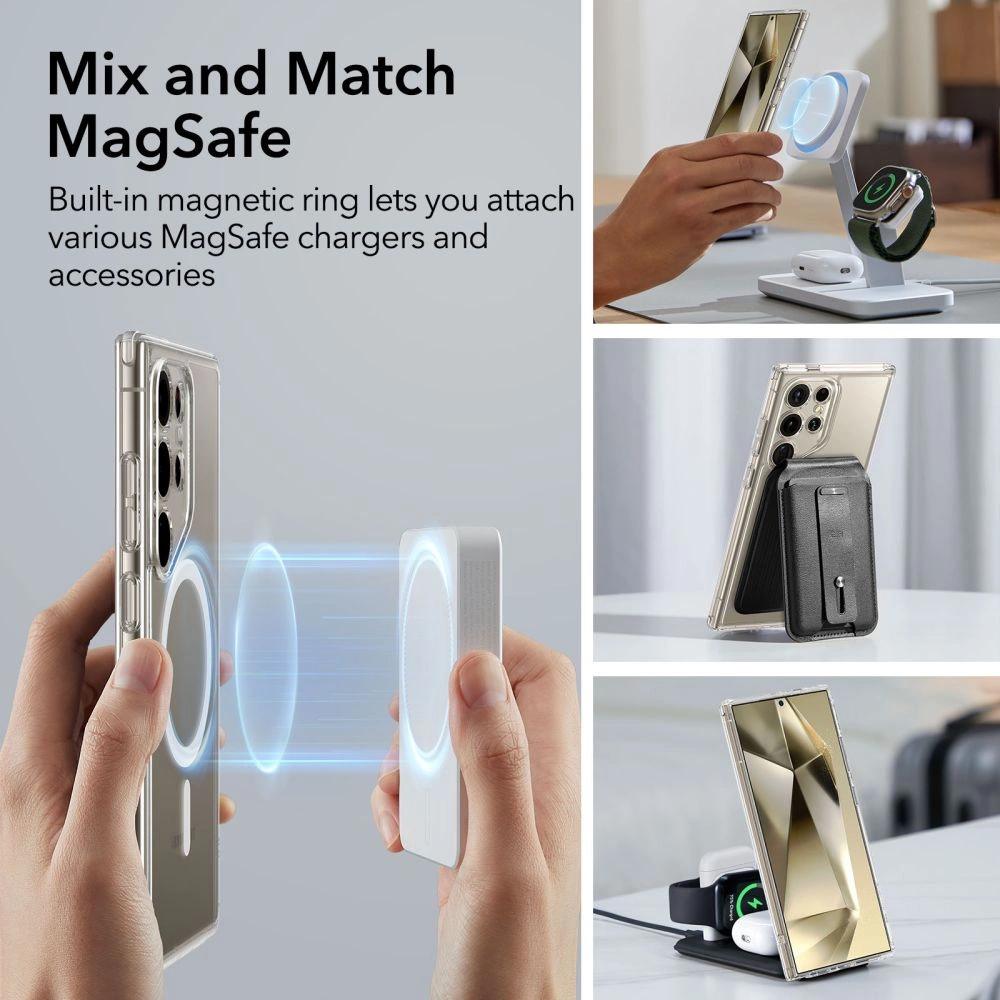 ESR Classic Hybrid Halolock Case with MagSafe for Samsung Galaxy S24 Ultra - Cleareng