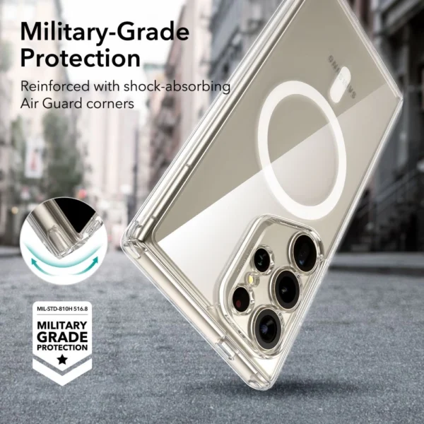ESR Classic Hybrid Halolock Case with MagSafe for Samsung Galaxy S24 Ultra - Cleareng