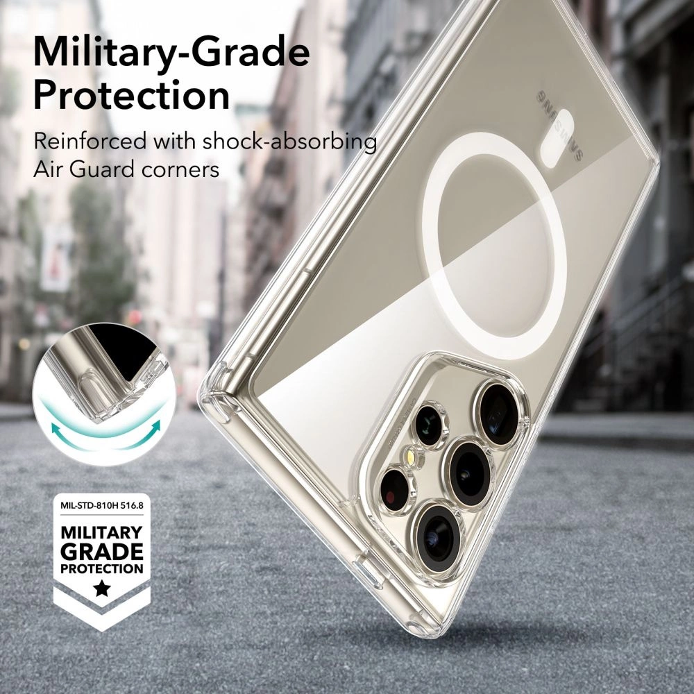 ESR Classic Hybrid Halolock Case with MagSafe for Samsung Galaxy S24 Ultra - Cleareng