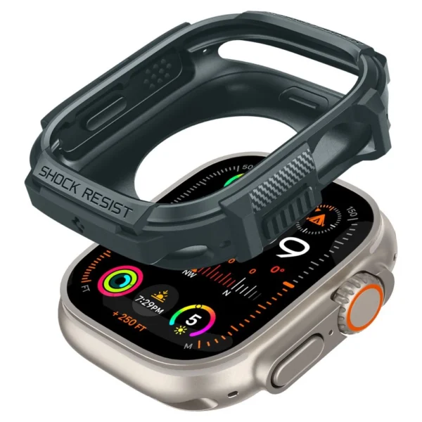 Spigen Rugged Armor Case for Apple Watch Ultra 1/2 (49mm) - Dark Greeneng
