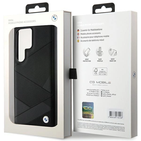 BMW BMHCS24L23RCGPK S24 Ultra S928 black/black hardcase Signature Leather Crossing Lines Patterneng