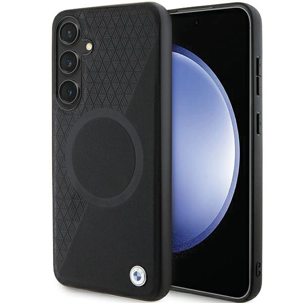 BMW BMHMS24M23RTPK S24+ S926 black/black hardcase Signature Leather Half Textured & Circle MagSafeeng