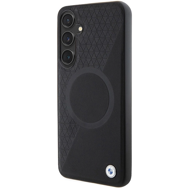BMW BMHMS24M23RTPK S24+ S926 black/black hardcase Signature Leather Half Textured & Circle MagSafeeng