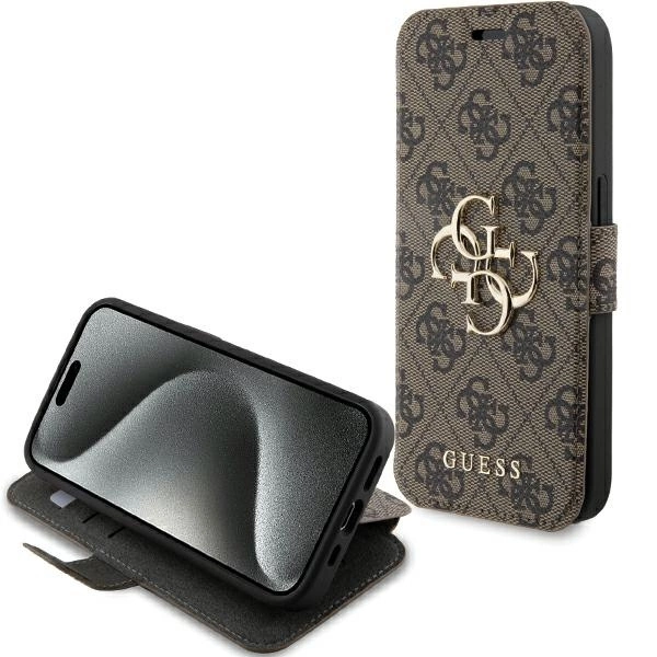 Guess 4G Metal Logo case for iPhone 15 Pro - browneng