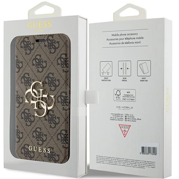 Guess 4G Metal Logo case for iPhone 15 Pro - browneng