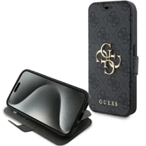 Guess 4G Metal Logo case for iPhone 15 Pro - grayeng