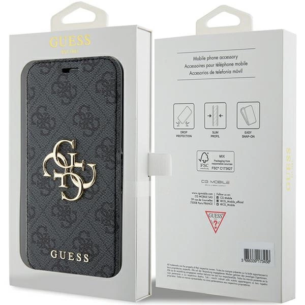 Guess 4G Metal Logo case for iPhone 15 Pro - grayeng