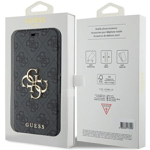 Guess 4G Metal Logo case for iPhone 15 / 14 / 13 - grayeng