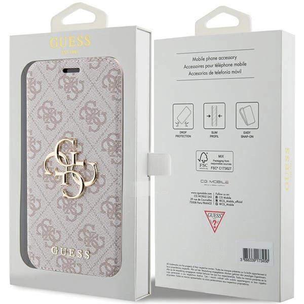 Guess 4G Metal Logo case for iPhone 15 Pro Max - pinkeng