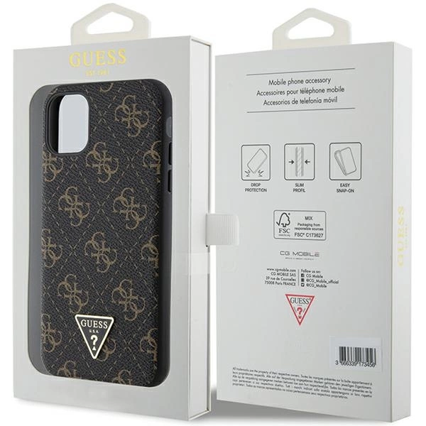 Guess 4G Triangle Metal Logo case for iPhone 11 / XR - blackeng