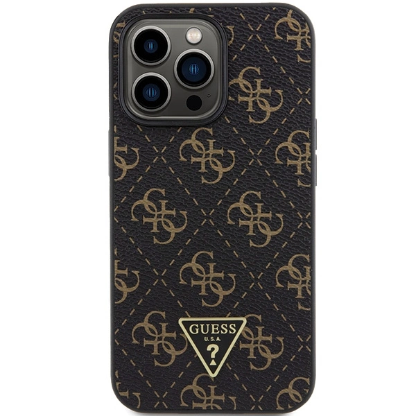 Guess 4G Triangle Metal Logo case for iPhone 14 Pro - blackeng