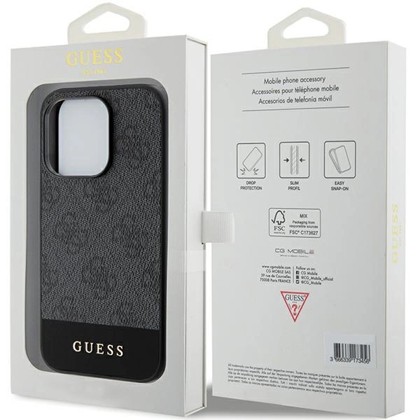 Guess 4G Stripe Collection case for iPhone 15 Pro - grayeng