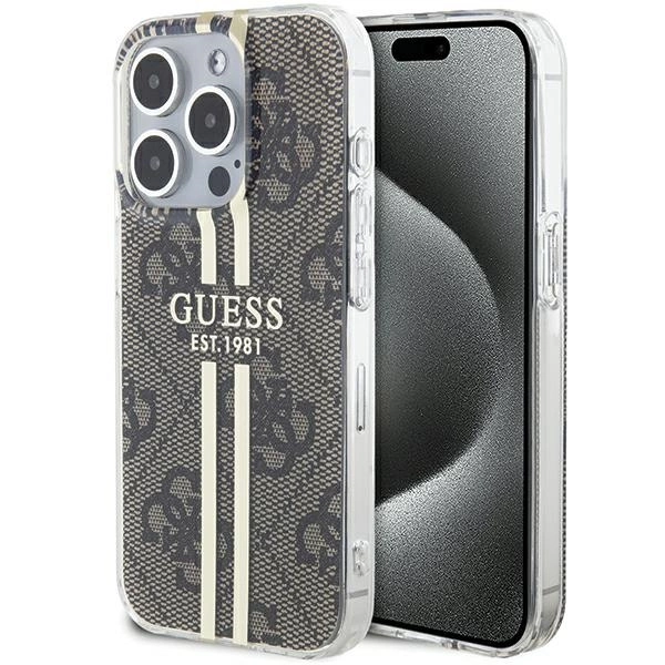 Guess IML 4G Gold Stripe case for iPhone 15 Pro - browneng