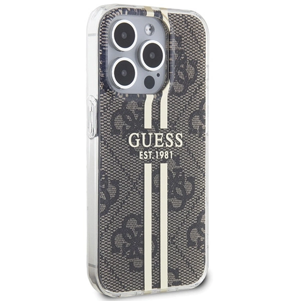 Guess IML 4G Gold Stripe case for iPhone 15 Pro - browneng