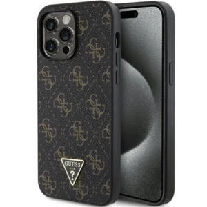 Guess 4G Triangle Metal Logo case for iPhone 15 Pro - blackeng