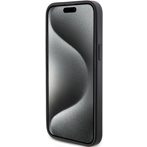 Guess 4G Triangle Metal Logo case for iPhone 15 Pro - blackeng
