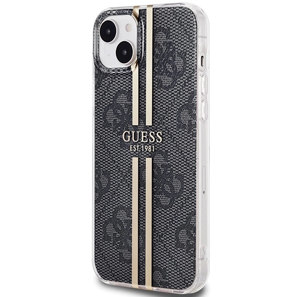Guess IML 4G Gold Stripe case for iPhone 15 Plus / 14 Plus - blackeng