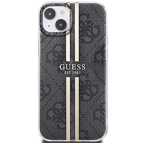 Guess IML 4G Gold Stripe case for iPhone 15 Plus / 14 Plus - blackeng