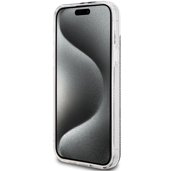 Guess IML 4G Gold Stripe case for iPhone 15 Plus / 14 Plus - blackeng
