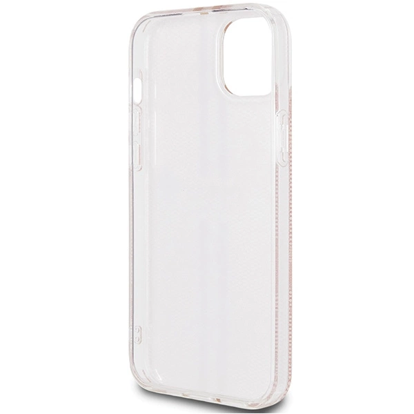 Guess IML 4G Gold Stripe case for iPhone 15 Plus / 14 Plus - pinkeng