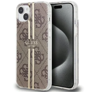 Guess IML 4G Gold Stripe case for iPhone 15 Plus / 14 Plus - browneng