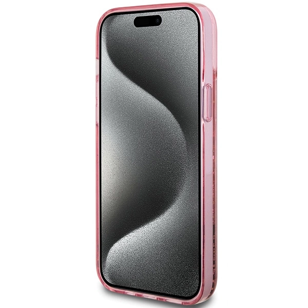 Guess Liquid Glitter Gold Stripes case for iPhone 15 Plus / 14 Plus - pinkeng