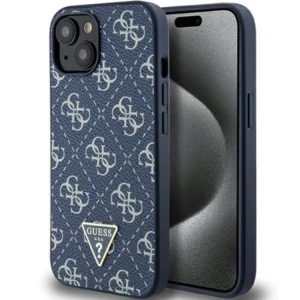 Guess 4G Triangle Metal Logo case for iPhone 15 Plus / 14 Plus - blueeng