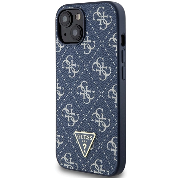 Guess 4G Triangle Metal Logo case for iPhone 15 Plus / 14 Plus - blueeng
